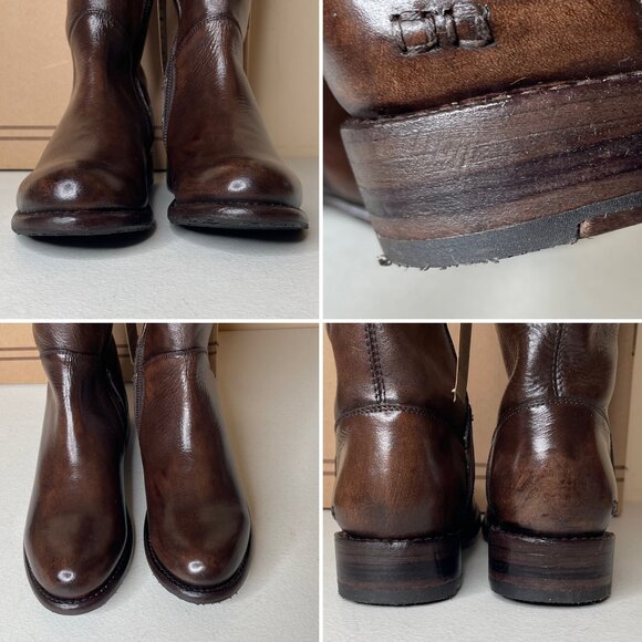 BED STU Manchester Distressed Brown Leather Tall Riding Boots BEDSTU Size 7 - Picture 13 of 16